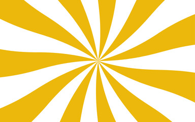 Aufkleber - Abstract high-energy background with radial burst pattern and alternating curved rays. Smooth, wavy orange rays spiraling outward from a central point. Motion and depth, evoking a retro, playful