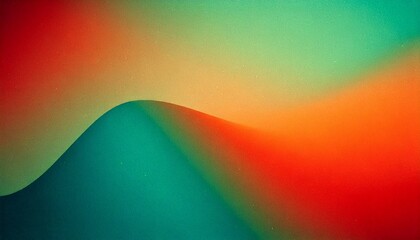 Wall Mural - Abstract, artistic, gradient, background with a muted sage green tone seamlessly blending into warm coral hues, enriched by delicate fine grainy noise for a soft, sophisticated, and organic visual exp