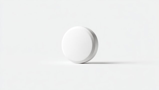 Single white pill on plain background