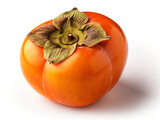 Persimmon on White Background – Bright Orange Sweet Fruit