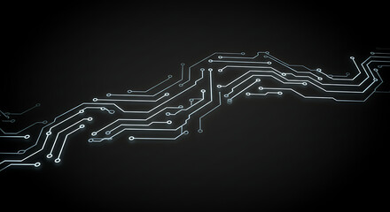 Poster - Abstract Glowing Circuit Board Technology Background Futuristic Digital Network Design