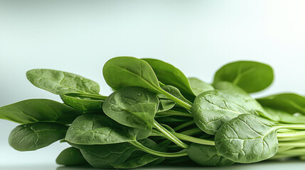 Poster - Freshly harvested spinach leaves with vibrant green color, healthy and organic, perfect for salads or cooking