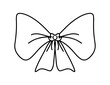© Manisha - Hand drawn ribbon bow doodle. Line art ribbon bow vector