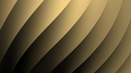 Poster - Curved golden lines create an abstract, elegant pattern with a soft gradient and smooth shadows, Abstract texture Gradient motion Background animation.