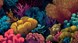 coral reef in blue sea