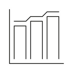 Poster - Bar Chart With Line Graph Line Icon. Data Analysis, Business Growth, And Financial Performance Tracking. Statistical Visualization. Isolated Vector Illustration