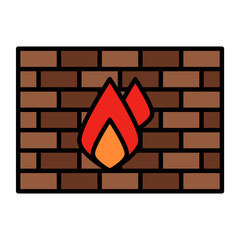 Poster - Cybersecurity Firewall Icon: Data Protection & Network Security Symbol. Modern Filled Vector for Digital Defense, Internet Safety & Privacy Concepts. Editable