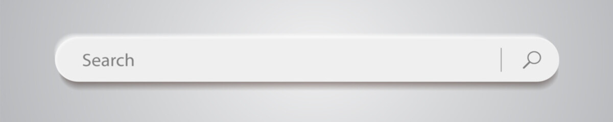 Wall Mural - 3d search bar internet browser engine on gray background for ui design, website interface element wi