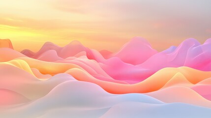 Poster - Gentle cloud waves glowing with subtle hues across a seamless, transparent sky texture