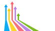 © MAHIJO - Five arrows of different colors point upward, some more advanced than others, symbolizing varying levels of progress and growth.
