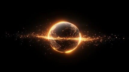 Poster - Sleek digital Earth with bright paths and flickering nodes, symbolizing worldwide cloud and AI systems