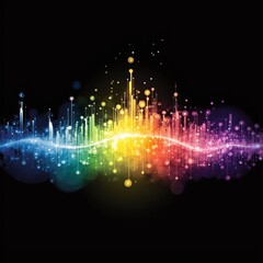 Poster - Vibrant Interpretation of Sound Waves Morphing in Colorful Design
