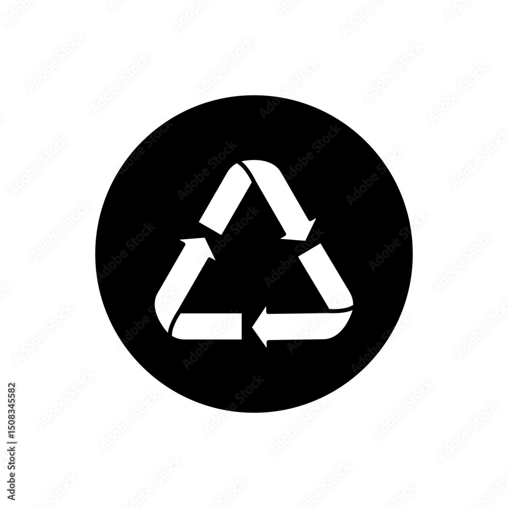 Recycle Packing Icon Recycle sign vector illustration, Set of packaging products symbols ...