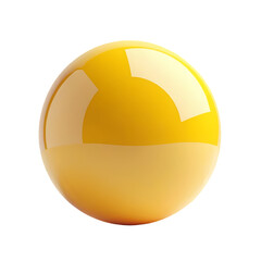 Aufkleber - A glossy yellow sphere with a gradient from bright yellow to a lighter shade on a black background isolated on transparent background