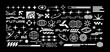 © cddesign.co - Futuristic Y2K vector shape set with abstract icons, globes, sparkle stars, grids, and tech-inspired elements. Perfect for digital design, posters, and streetwear graphics.