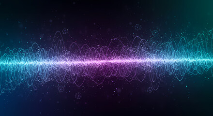 Wall Mural - Abstract Glowing Waveform Particle Design