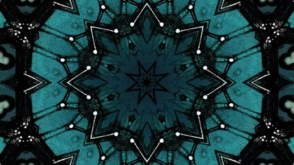Poster - Abstract kaleidoscope pattern featuring intricate shapes and vibrant colors with a surreal effect