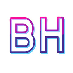 Poster - Vibrant BH Logo Design Bold, Modern, and Eye-Catching Initial Letter Branding