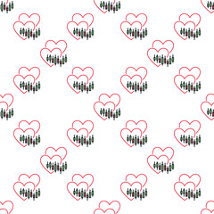 Poster - Chart and Two Minimal Hearts vector Financial colored seamless pattern