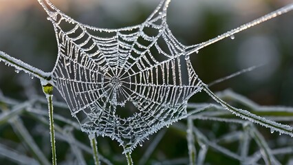 spider web with dew