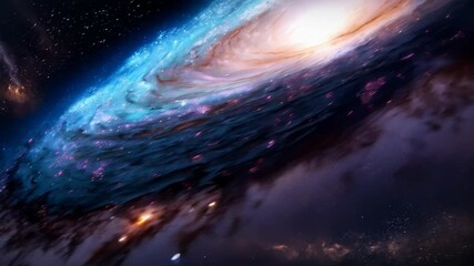 Wall Mural - Magnificent spiral galaxy with swirling arms of stars, cosmic dust, and luminous nebulas in a vast and colorful expanse of deep space.
