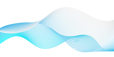 Poster - abstract flow white and blue blend waves lines and technology background. modern white flowing wave 