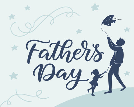 Happy Fathers Day greeting with hand written lettering
