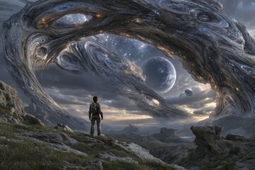 Poster - Interdimensional travel and parallel universes depicted through ai illustration