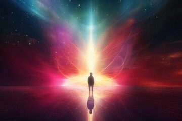 Wall Mural - awakening spiritual light sky.