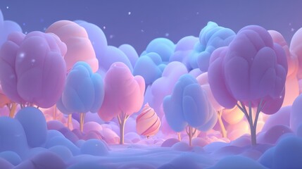 Poster - Capture the essence of intelligent networks in a dreamlike world where smart systems converse through foggy, interconnected clouds