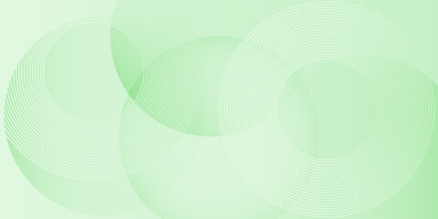 Poster - Abstract green background with overlapping transparent circles and subtle gradient pattern, minimal and modern design.