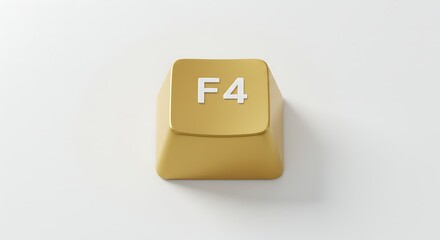 Poster - Isolated F4 keycap on white background, keyboard button