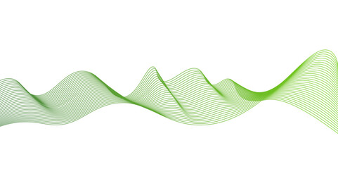 Fototapete - Abstract green wave design,Green wave lines and technology background,Suit for poster, cover, seamless wave pattern glowing science flowing line graphic template,Transparent lines abstract wave shape.