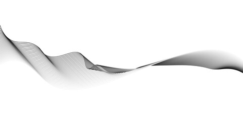 Fototapete - Abstract Black wave line,Abstract black wave lines on white background,abstract smoke on black wave line background.checkerboard transparent background.Modern grey wave on white background. Blending l