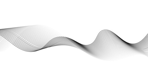 Fototapete - Abstract Black wave line,Abstract black wave lines on white background,abstract smoke on black wave line background.checkerboard transparent background.Modern grey wave on white background. Blending l