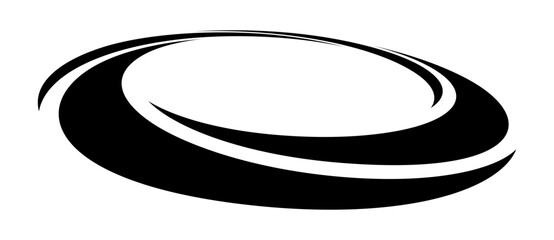 Aufkleber - Rotating art lines in circle shape as symbol, logo or icon. Design element with perspective view.