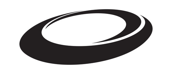 Aufkleber - Rotating art lines in circle shape as symbol, logo or icon. Design element with perspective view.