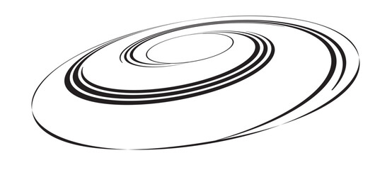 Aufkleber - Spiral with black speed lines as dynamic abstract vector background or logo or icon. Artistic illustration with perspective on white background.