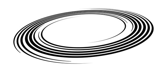 Aufkleber - Spiral with black speed lines as dynamic abstract vector background or logo or icon. Artistic illustration with perspective on white background.