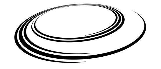 Aufkleber - Spiral with black speed lines as dynamic abstract vector background or logo or icon. Artistic illustration with perspective on white background.