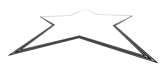 Aufkleber - Abstract background with dynamic black lines in star shape. Perspective view with distortion.