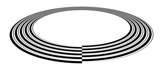 Aufkleber - Spiral with black speed lines as dynamic abstract vector background or logo or icon. Artistic illustration with perspective on white background.