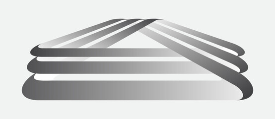 Aufkleber - Distorted Penrose triangle or Penrose tribar, or the impossible tribar with gradient on contrast background.