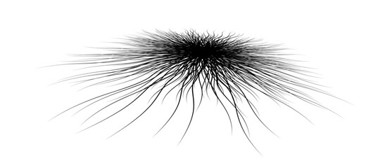 Aufkleber - Abstract background with lines in chaos. Pespective view with distortion. A black figure on a white background.
