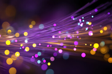 Poster - Vibrant light trails with colorful bokeh effects create mesmerizing visual experience, evoking sense of wonder and excitement