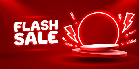 Wall Mural - flash sale event, big sale offer, poster label. vector illustration