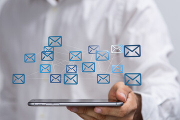 Leinwandbilder - Seamless email communication.  Modern technology for efficient messaging.