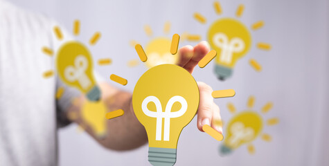 Poster - Person showcasing innovative ideas, creative solutions, and brainstorming concepts.