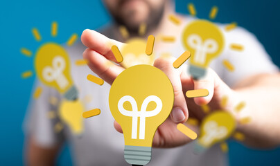 Poster - Conceptual image of innovation, creativity, and bright ideas. Perfect for business and technology.