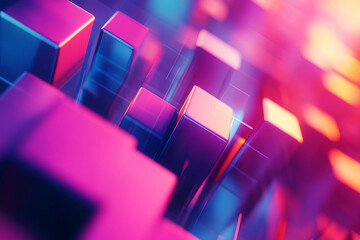 Poster - An abstract 3D image of geometric shapes generative ai concept